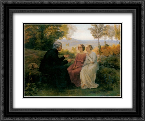 Le Poeme de l'ame ' Le Grain de ble 24x20 Black Ornate Wood Framed Art Print Poster with Double Matting by Janmot, Anne Francois Louis