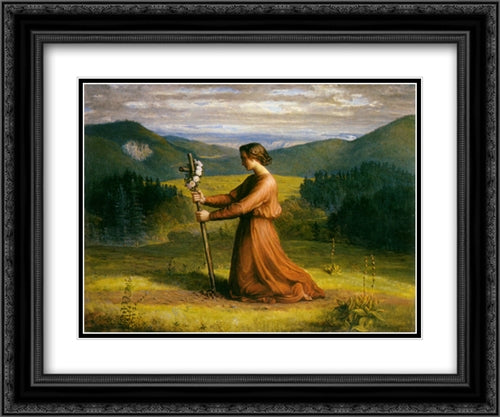 Le Poeme de l'ame ' Realite 24x20 Black Ornate Wood Framed Art Print Poster with Double Matting by Janmot, Anne Francois Louis
