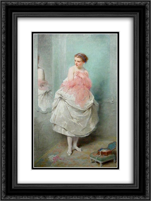 Avant le bal 18x24 Black Ornate Wood Framed Art Print Poster with Double Matting by Chaplin, Charles Joshua