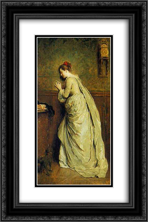 A Conversation Overheard 16x24 Black Ornate Wood Framed Art Print Poster with Double Matting by Chaplin, Charles Joshua