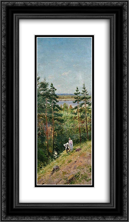 Summer 14x24 Black Ornate Wood Framed Art Print Poster with Double Matting by Makovsky, Vladimir