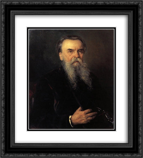 Portrait of I. E. Tsvetkov 20x22 Black Ornate Wood Framed Art Print Poster with Double Matting by Makovsky, Vladimir