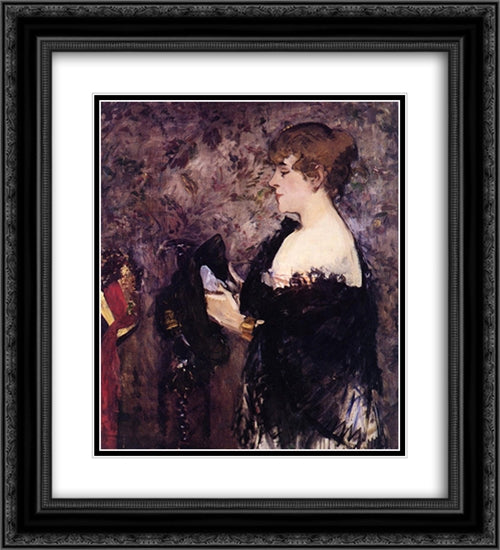 Realism 20x22 Black Ornate Wood Framed Art Print Poster with Double Matting by Manet, Edouard