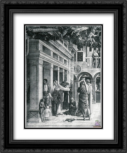 Scenes from the Life of St.James 20x24 Black Ornate Wood Framed Art Print Poster with Double Matting by Mantegna, Andrea
