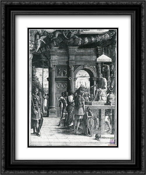 Scenes from the Life of St.James 20x24 Black Ornate Wood Framed Art Print Poster with Double Matting by Mantegna, Andrea