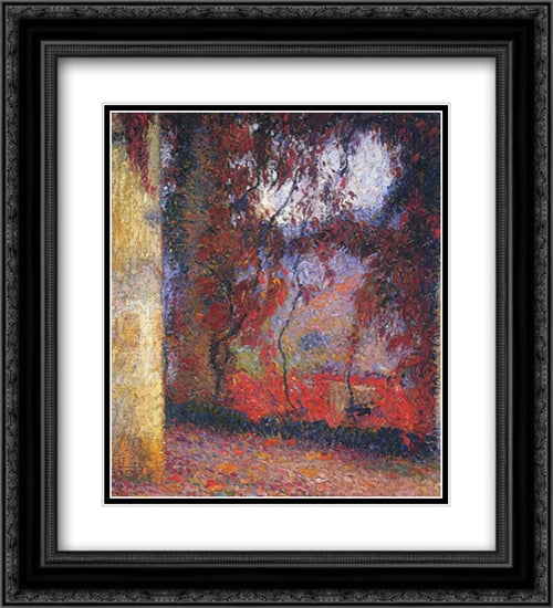 The Terrace 20x22 Black Ornate Wood Framed Art Print Poster with Double Matting by Martin, Henri