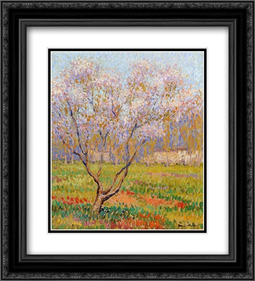 Trees in Bloom 20x22 Black Ornate Wood Framed Art Print Poster with Double Matting by Martin, Henri