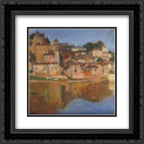 View of Puy l'Eveque 20x20 Black Ornate Wood Framed Art Print Poster with Double Matting by Martin, Henri