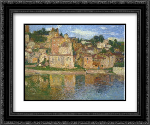 View of Puy l'Eveque 24x20 Black Ornate Wood Framed Art Print Poster with Double Matting by Martin, Henri