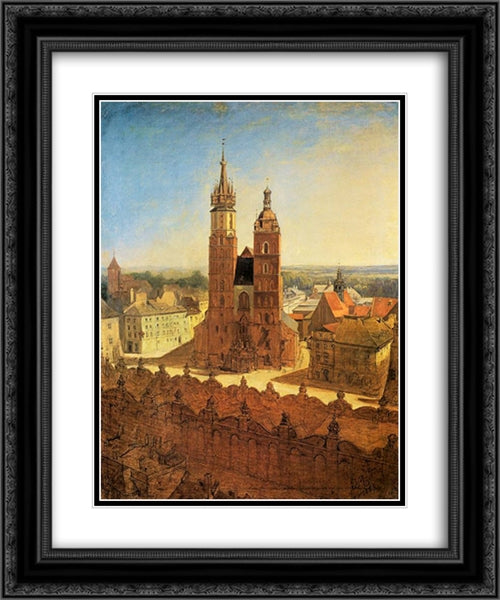 St. Mary's church 20x24 Black Ornate Wood Framed Art Print Poster with Double Matting by Matejko, Jan