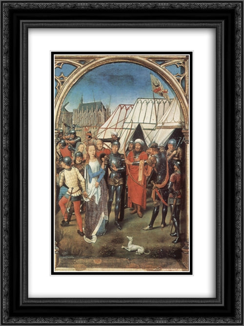 The Reliquary of St. Ursula 18x24 Black Ornate Wood Framed Art Print Poster with Double Matting by Memling, Hans