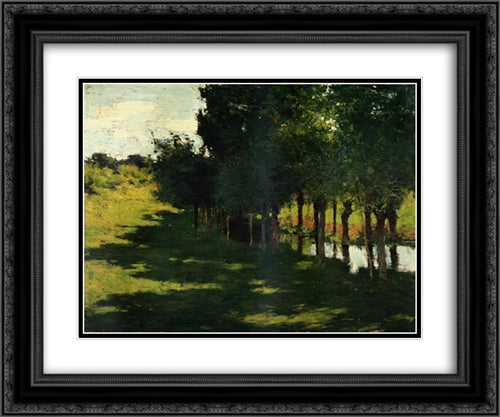 Sunlight and Shadow 24x20 Black Ornate Wood Framed Art Print Poster with Double Matting by Metcalf, Willard