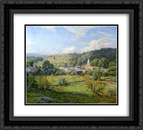 September Morning, Plainfield, New Hampshire 22x20 Black Ornate Wood Framed Art Print Poster with Double Matting by Metcalf, Willard