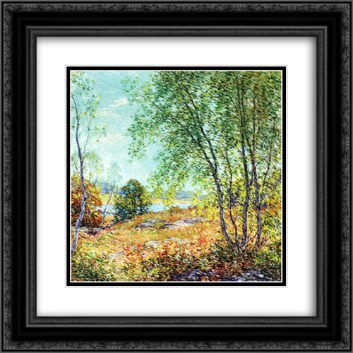 Passing Summer 20x20 Black Ornate Wood Framed Art Print Poster with Double Matting by Metcalf, Willard