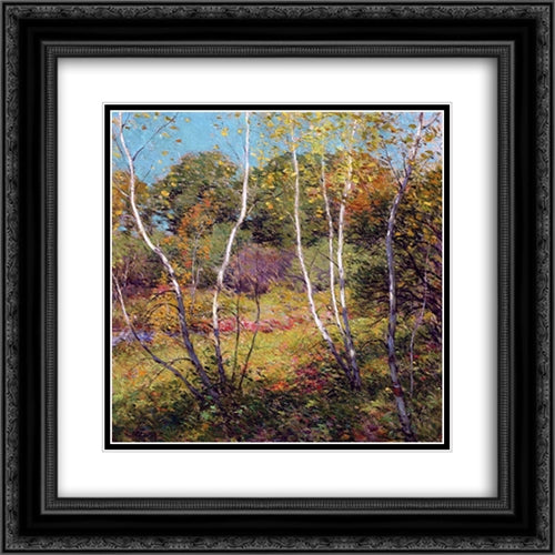 Waning Summer 20x20 Black Ornate Wood Framed Art Print Poster with Double Matting by Metcalf, Willard