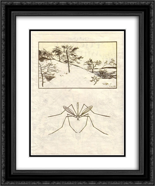 Illustration. 'Fairy Tales: Teremok. Mizgir'. 20x24 Black Ornate Wood Framed Art Print Poster with Double Matting by Narbut, Heorhiy