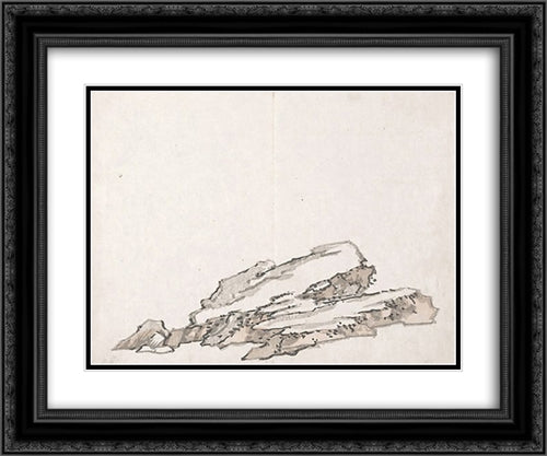 Untitled (Rocks) 24x20 Black Ornate Wood Framed Art Print Poster with Double Matting by no Taiga, Ike
