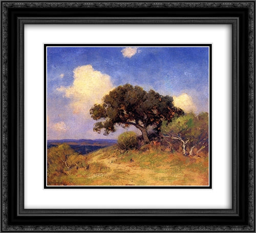 Old Live Oak 22x20 Black Ornate Wood Framed Art Print Poster with Double Matting by Onderdonk, Robert Julian