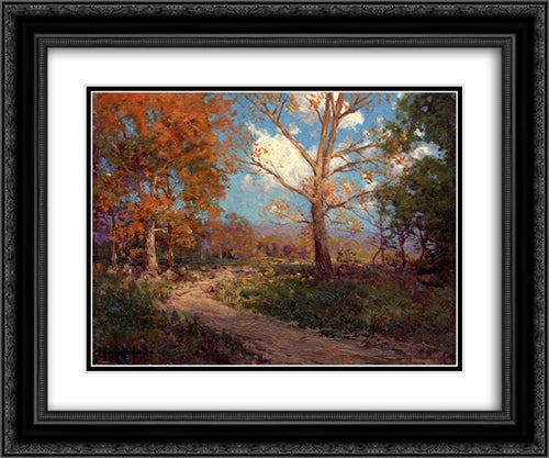 October Sunlight 24x20 Black Ornate Wood Framed Art Print Poster with Double Matting by Onderdonk, Robert Julian