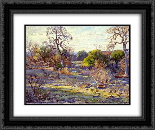 Late Afternoon, Alamo Heights, San Antonio, Texas 24x20 Black Ornate Wood Framed Art Print Poster with Double Matting by Onderdonk, Robert Julian