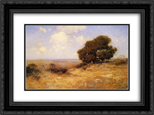 Misty Morning 24x18 Black Ornate Wood Framed Art Print Poster with Double Matting by Onderdonk, Robert Julian
