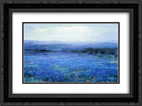 Panoramic Landscape 24x18 Black Ornate Wood Framed Art Print Poster with Double Matting by Onderdonk, Robert Julian