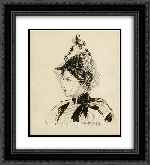 Untitled 20x22 Black Ornate Wood Framed Art Print Poster with Double Matting by Onderdonk, Robert Julian