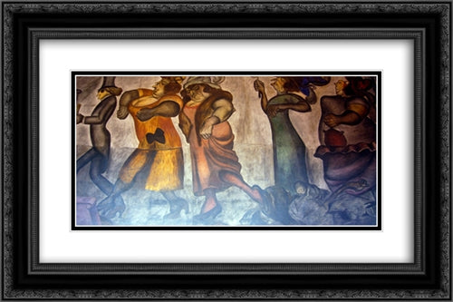 The Rich People (detail) 24x16 Black Ornate Wood Framed Art Print Poster with Double Matting by Orozco, Jose Clemente