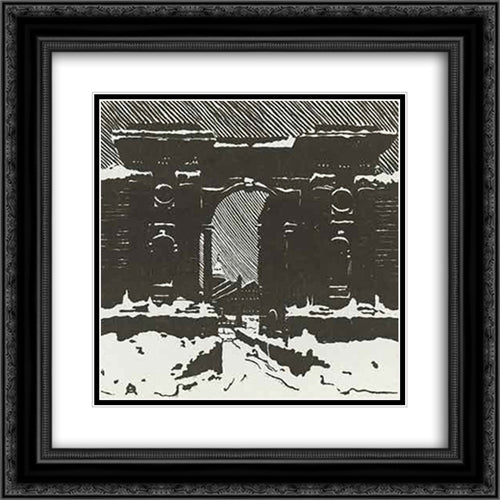 Petersburg. New Holland. 20x20 Black Ornate Wood Framed Art Print Poster with Double Matting by Ostroumova Lebedeva, Anna