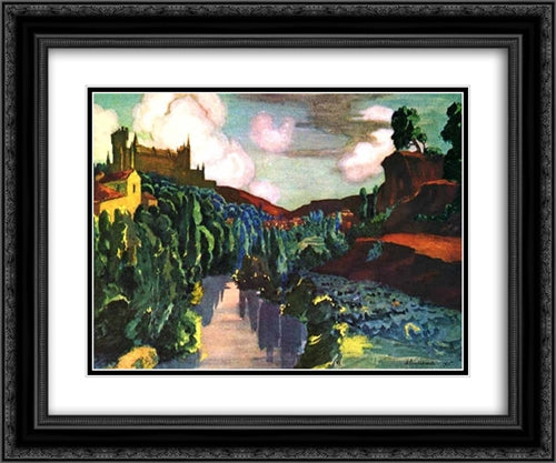 View of the Alcazar. Segovia. 24x20 Black Ornate Wood Framed Art Print Poster with Double Matting by Ostroumova Lebedeva, Anna