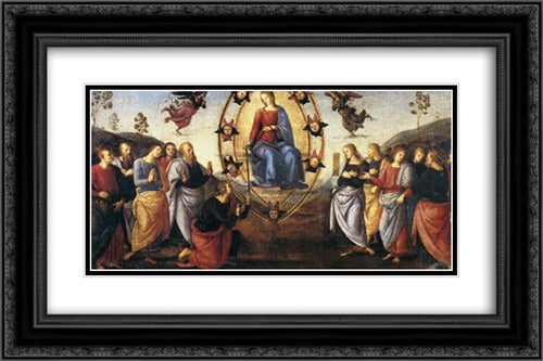 Pala di Fano (Assumption) 24x16 Black Ornate Wood Framed Art Print Poster with Double Matting by Perugino, Pietro