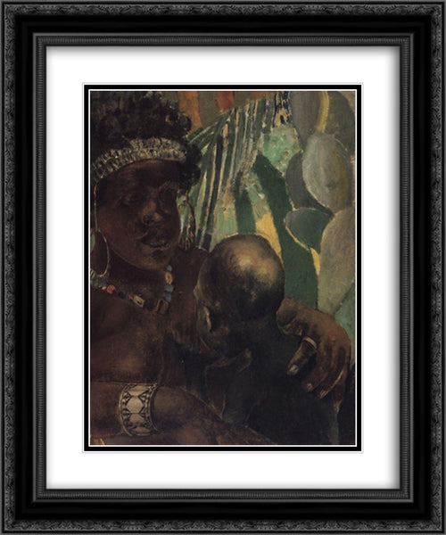 Negro 20x24 Black Ornate Wood Framed Art Print Poster with Double Matting by Petrov Vodkin, Kuzma