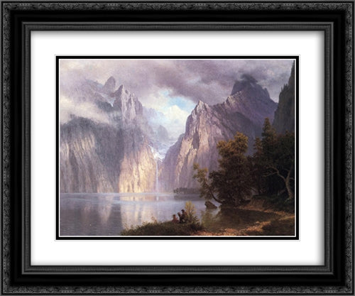 Scene in the Sierra Nevada 24x20 Black Ornate Wood Framed Art Print Poster with Double Matting by Bierstadt, Albert