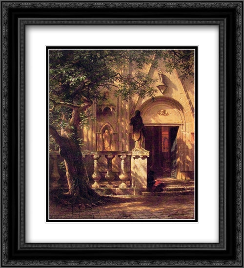 Sunlight and Shadow 20x22 Black Ornate Wood Framed Art Print Poster with Double Matting by Bierstadt, Albert