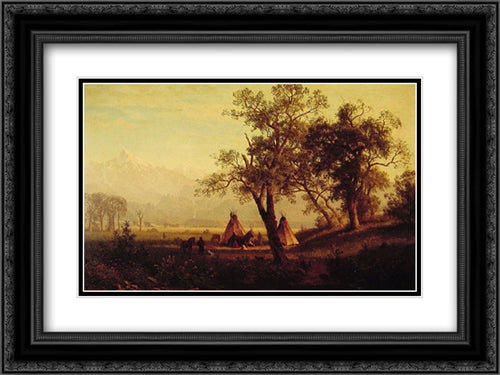 Wind River Mountains Nebraska Territory 24x18 Black Ornate Wood Framed Art Print Poster with Double Matting by Bierstadt, Albert