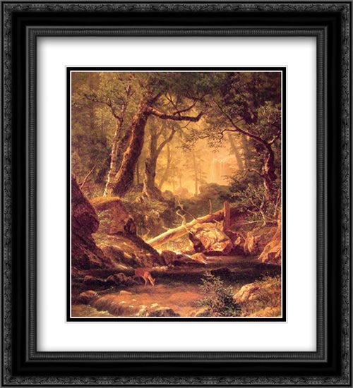 White Mountains, New Hampshire 20x22 Black Ornate Wood Framed Art Print Poster with Double Matting by Bierstadt, Albert