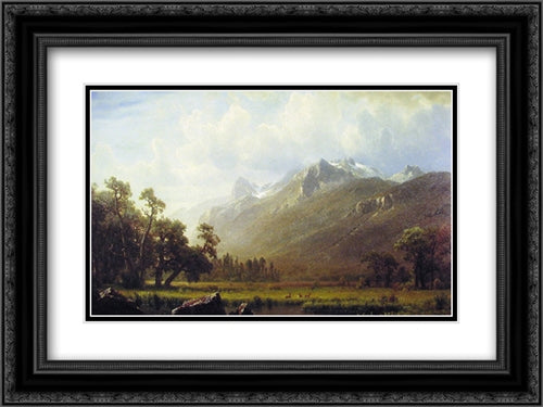 The Sierras near Lake Tahoe 24x18 Black Ornate Wood Framed Art Print Poster with Double Matting by Bierstadt, Albert