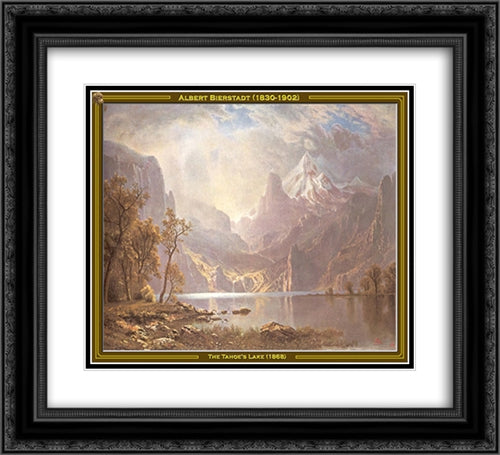 The Tahoe's Lake 22x20 Black Ornate Wood Framed Art Print Poster with Double Matting by Bierstadt, Albert