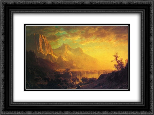 Wind River, Wyoming 24x18 Black Ornate Wood Framed Art Print Poster with Double Matting by Bierstadt, Albert
