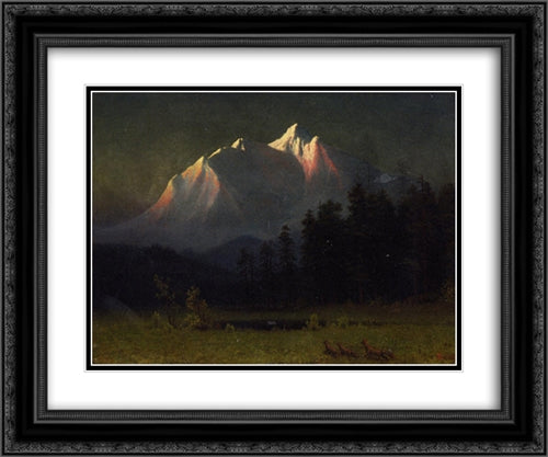 Western Landscape 24x20 Black Ornate Wood Framed Art Print Poster with Double Matting by Bierstadt, Albert