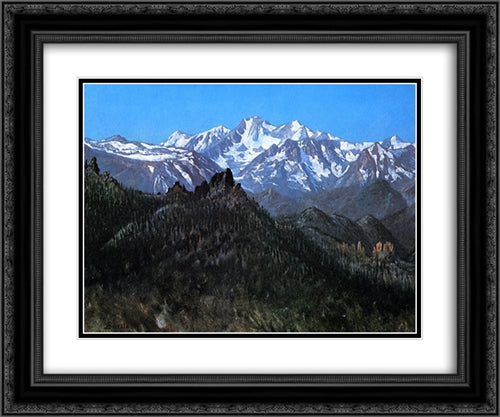 Sierra Nevada 24x20 Black Ornate Wood Framed Art Print Poster with Double Matting by Bierstadt, Albert