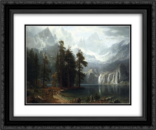 Sierra Nevada 24x20 Black Ornate Wood Framed Art Print Poster with Double Matting by Bierstadt, Albert