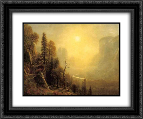 Study for Yosemite Valley, Glacier Point Trail 24x20 Black Ornate Wood Framed Art Print Poster with Double Matting by Bierstadt, Albert