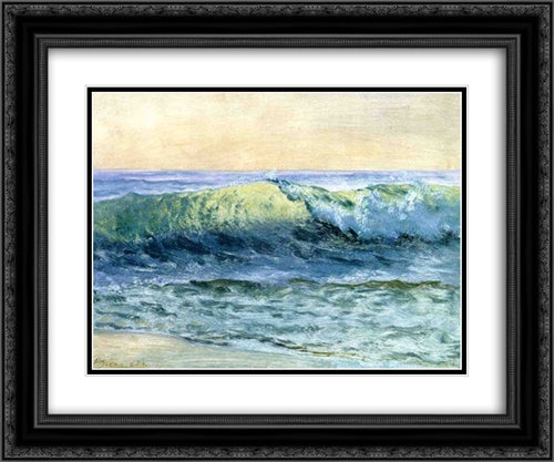 The Wave 24x20 Black Ornate Wood Framed Art Print Poster with Double Matting by Bierstadt, Albert