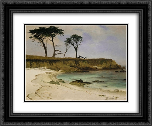 Sea Cove 24x20 Black Ornate Wood Framed Art Print Poster with Double Matting by Bierstadt, Albert