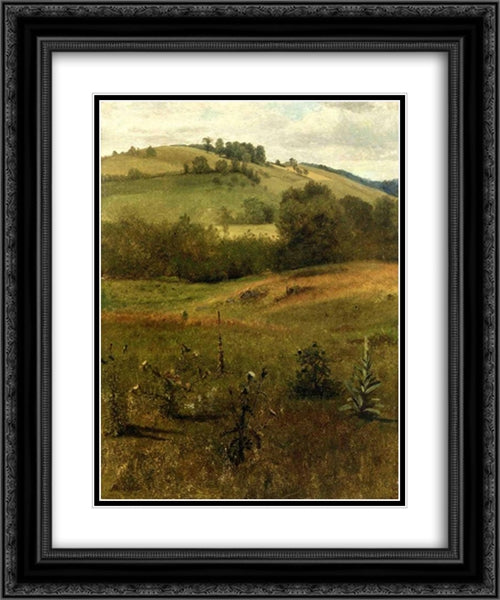Green Mountains, Vermont 20x24 Black Ornate Wood Framed Art Print Poster with Double Matting by Bierstadt, Albert