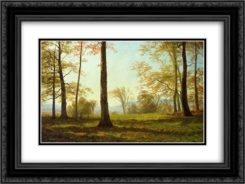 In The Yosemite Valley 24x18 Black Ornate Wood Framed Art Print Poster with Double Matting by Bierstadt, Albert