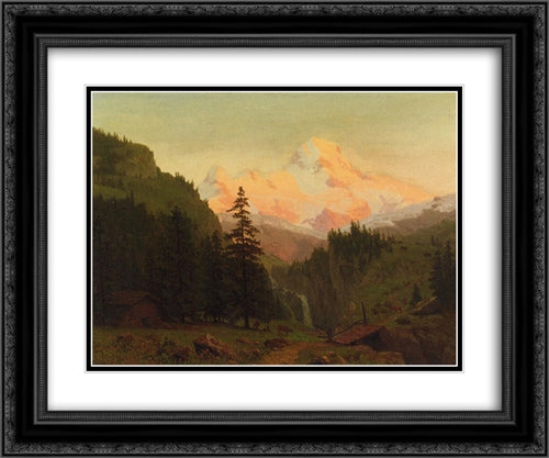 Landscape 24x20 Black Ornate Wood Framed Art Print Poster with Double Matting by Bierstadt, Albert