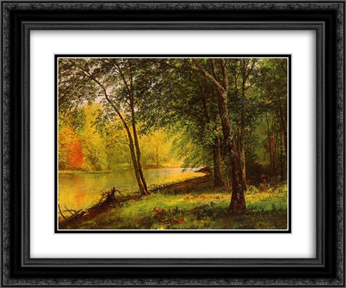 Merced River, California 24x20 Black Ornate Wood Framed Art Print Poster with Double Matting by Bierstadt, Albert