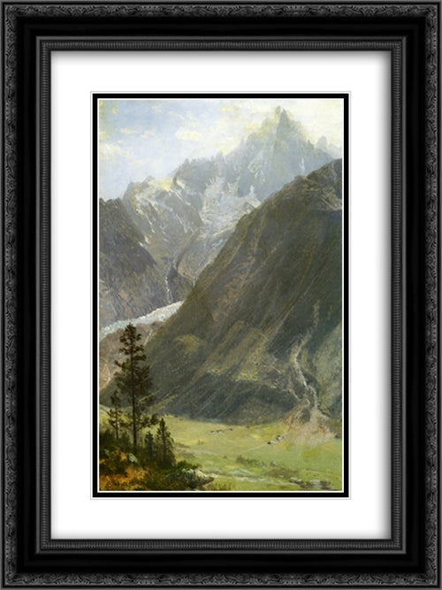 Mountain Landscape 18x24 Black Ornate Wood Framed Art Print Poster with Double Matting by Bierstadt, Albert